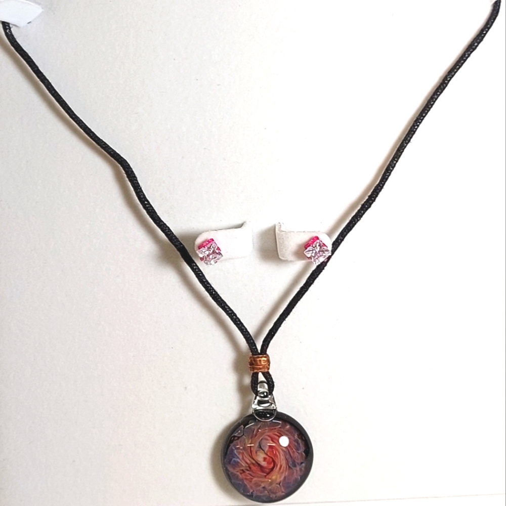 3 for $25- NWT Artisan Glass Pendant & NWT Cubic Zirconia Earrings